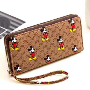 Brown Women Wallets Cute Mouse Purse Ladies PU Leather Phone Holder Bag
